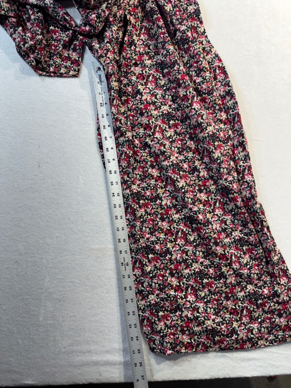 Vintage 90's All that Jazz Rayon Floral Wide Leg Jumpsuit with Shoulder Pads - Picture 6 of 7